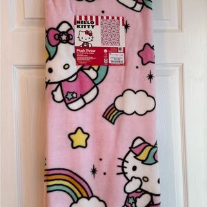 Hello Kitty Pink Unicorn and Rainbow Throw